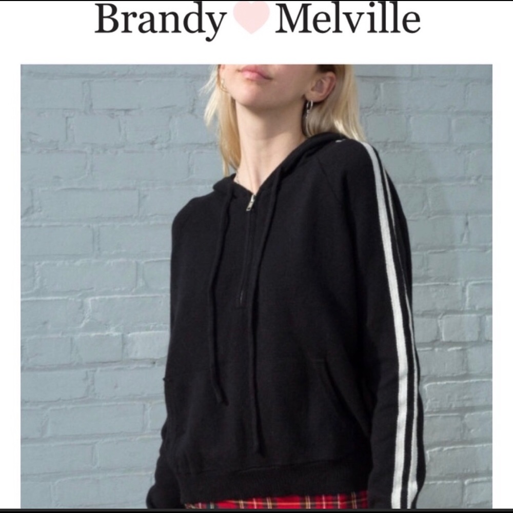 Brandy Melville Black Half Zip